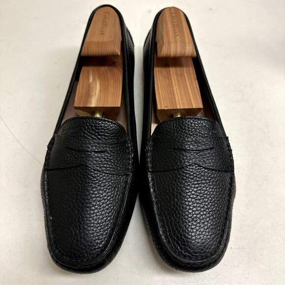 VERY GOOD Salvatore Ferragamo Loafer Driver Black Scotch Grain Women\'s 9.5 main image 4